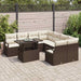 Tuin Sofa Set 9 st 8-Aantal zitplaatsen Bruin en Crème