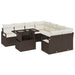 Tuin Sofa Set 9 st 8-Aantal zitplaatsen Bruin en Crème