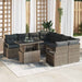 Tuin Sofa Set 9 st 8-Aantal zitplaatsen Grijs poly rattan
