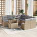 Tuin Sofa Set 9 st 8-Aantal zitplaatsen Beige en Licht Grijs