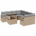 Tuin Sofa Set 9 st 8-Aantal zitplaatsen Beige en Licht Grijs