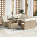 Tuin Sofa Set 9 st 8-Aantal zitplaatsen Beige en Crème