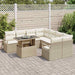 Tuin Sofa Set 9 st 8-Aantal zitplaatsen Beige en Crème