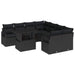 Tuin Sofa Set 9 st 8-Aantal zitplaatsen Zwart poly rattan