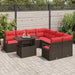 Tuin Sofa Set 9 st 8-Aantal zitplaatsen Bruin en Rood