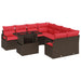 Tuin Sofa Set 9 st 8-Aantal zitplaatsen Bruin en Rood