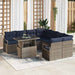 Tuin Sofa Set 9 st 8-Aantal zitplaatsen Grijs en Marineblauw