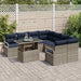 Tuin Sofa Set 9 st 8-Aantal zitplaatsen Grijs en Marineblauw
