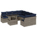 Tuin Sofa Set 9 st 8-Aantal zitplaatsen Grijs en Marineblauw