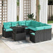 Tuin Sofa Set 9 st 8-Aantal zitplaatsen Zwart en Blauw