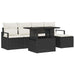 Tuin Sofa Set 6 st Zwart en Crème poly rattan