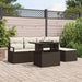 Tuin Sofa Set 6 st Bruin en Crème poly rattan