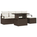 Tuin Sofa Set 6 st Bruin en Crème poly rattan