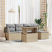 Tuin Sofa Set 6 st Beige en Licht Grijs poly rattan