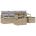 Tuin Sofa Set 6 st Beige en Licht Grijs poly rattan