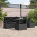 Tuin Sofa Set 6 st Zwart poly rattan