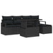 Tuin Sofa Set 6 st Zwart poly rattan
