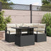 Tuin Sofa Set 5 st 4-Aantal zitplaatsen Zwart en Crème