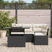 Tuin Sofa Set 5 st 4-Aantal zitplaatsen Zwart en Crème