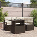 Tuin Sofa Set 5 st 4-Aantal zitplaatsen Bruin en Crème