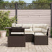 Tuin Sofa Set 5 st 4-Aantal zitplaatsen Bruin en Crème