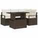 Tuin Sofa Set 5 st 4-Aantal zitplaatsen Bruin en Crème