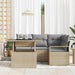 Tuin Sofa Set 5 st 4-Aantal zitplaatsen Beige en Licht Grijs