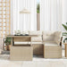 Tuin Sofa Set 5 st 4-Aantal zitplaatsen Beige en Crème
