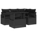 Tuin Sofa Set 5 st 4-Aantal zitplaatsen Zwart poly rattan