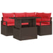 Tuin Sofa Set 5 st 4-Aantal zitplaatsen Bruin en Rood