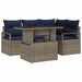 Tuin Sofa Set 5 st 4-Aantal zitplaatsen Grijs en Marineblauw