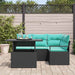 Tuin Sofa Set 5 st 4-Aantal zitplaatsen Zwart en Blauw