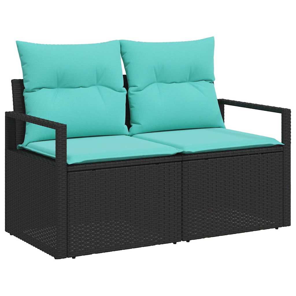 Tuin Sofa Set 5 st 4-Aantal zitplaatsen Zwart en Blauw