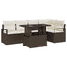 Tuin Sofa Set 6 st 5-Aantal zitplaatsen Bruin en Crème