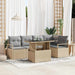Tuin Sofa Set 6 st 5-Aantal zitplaatsen Beige en Licht Grijs