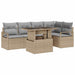 Tuin Sofa Set 6 st 5-Aantal zitplaatsen Beige en Licht Grijs