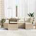 Tuin Sofa Set 6 st 5-Aantal zitplaatsen Beige en Crème