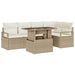 Tuin Sofa Set 6 st 5-Aantal zitplaatsen Beige en Crème