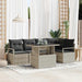 Tuin Sofa Set 6 st 5-Aantal zitplaatsen Lichtgrijs poly rattan