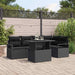 Tuin Sofa Set 6 st 5-Aantal zitplaatsen Zwart poly rattan
