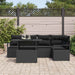 Tuin Sofa Set 6 st 5-Aantal zitplaatsen Zwart poly rattan