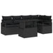 Tuin Sofa Set 6 st 5-Aantal zitplaatsen Zwart poly rattan