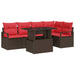 Tuin Sofa Set 6 st 5-Aantal zitplaatsen Bruin en Rood