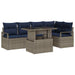 Tuin Sofa Set 6 st 5-Aantal zitplaatsen Grijs en Marineblauw