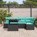 Tuin Sofa Set 6 st 5-Aantal zitplaatsen Zwart en Blauw