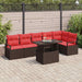 Tuin Sofa Set 7 st 6-Aantal zitplaatsen Bruin en Rood