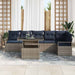 Tuin Sofa Set 7 st 6-Aantal zitplaatsen Grijs en Marineblauw