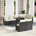 Tuin Sofa Set 9 st 8-Aantal zitplaatsen Zwart en Crème