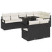 Tuin Sofa Set 9 st 8-Aantal zitplaatsen Zwart en Crème