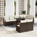 Tuin Sofa Set 9 st 8-Aantal zitplaatsen Bruin en Crème